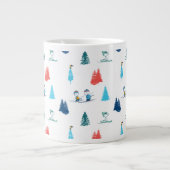pinda's | Winter Skien het Slopes Pattern Extra Grote Beker (Voorkant)