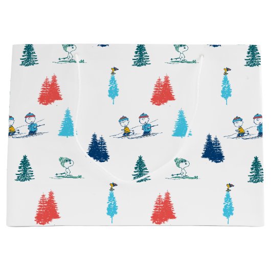 pinda's | Winter Skien het Slopes Pattern Groot Cadeauzakje (Voorkant)