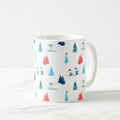 pinda's | Winter Skien het Slopes Pattern Koffiemok (Voorkant rechts)