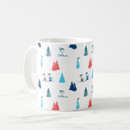 pinda's | Winter Skien het Slopes Pattern Koffiemok (Voorkant links)