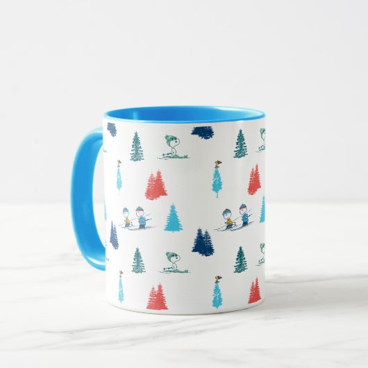 pinda's | Winter Skien het Slopes Pattern Mok (Voorkant links)