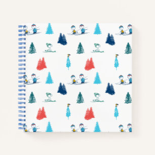 pinda's   Winter Skien het Slopes Pattern Notitieboek