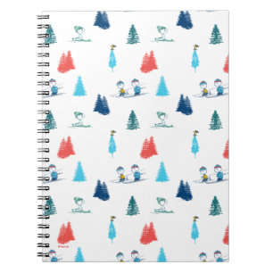 pinda's Winter Skien het Slopes Pattern Notitieboek
