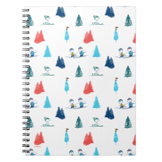 pinda's | Winter Skien het Slopes Pattern Notitieboek (Voorkant)