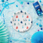 pinda's | Winter Skien het Slopes Pattern Papieren Bordje (Feest)