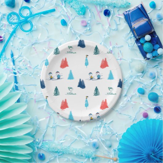 pinda's | Winter Skien het Slopes Pattern Papieren Bordje (Feest)