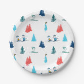 pinda's | Winter Skien het Slopes Pattern Papieren Bordje (Voorkant)