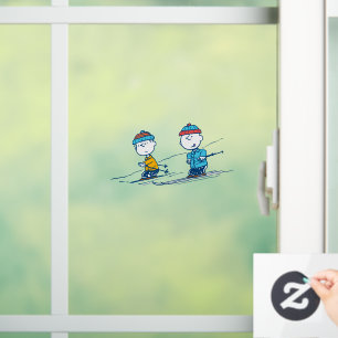 pinda's Winter Skien het Slopes Pattern Raamsticker