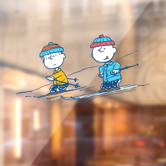 pinda's | Winter Skien het Slopes Pattern Raamsticker (Vel 2)