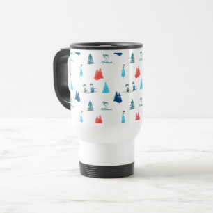 pinda's Winter Skien het Slopes Pattern Reisbeker