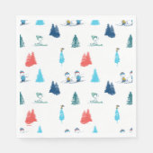 pinda's | Winter Skien het Slopes Pattern Servet (Voorkant)