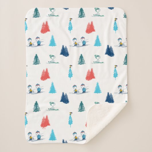 pinda's | Winter Skien het Slopes Pattern Sherpa Deken (Voorkant)