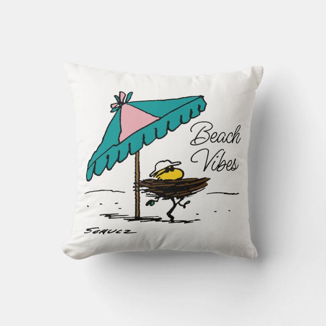 pinda's | Woodstock aan het strand Kussen (Voorkant)