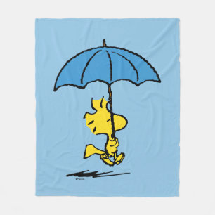 pinda's Woodstock Blue Umbrella Fleece Deken