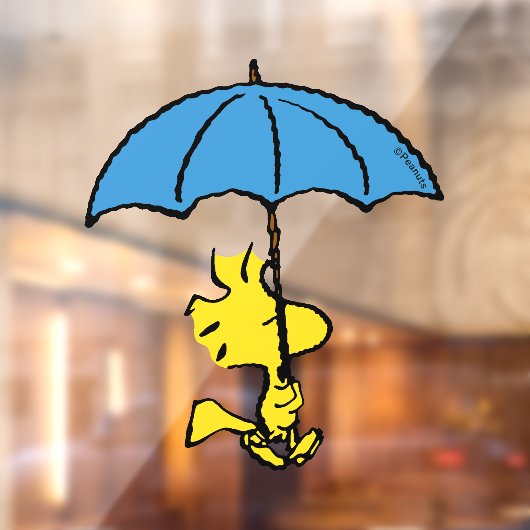 pinda's | Woodstock Blue Umbrella Raamsticker (Vel 2)
