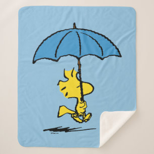pinda's   Woodstock Blue Umbrella Sherpa Deken