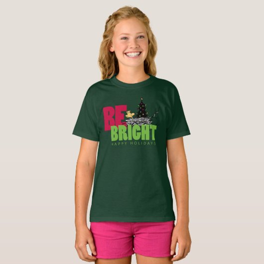 pinda's | Woodstock Christmas Be Bright T-shirt (Voorkant volledig)