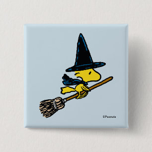 pinda's Woodstock Halloween Witch Vierkante Button 5,1 Cm