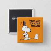 pinda's | Woodstocy Shelps Vierkante Button 5,1 Cm (Voorkant /achterkant)