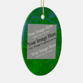 Pine achtergrond blauw groen, uw-afbeelding-templa keramisch ornament (Rechts)