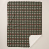 Pine Aiguille Plaid Sherpa Fleece Blanket (Devant)