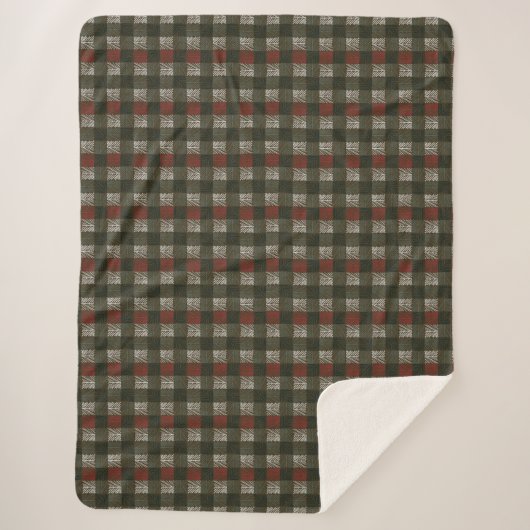 Pine Aiguille Plaid Sherpa Fleece Blanket (Devant)