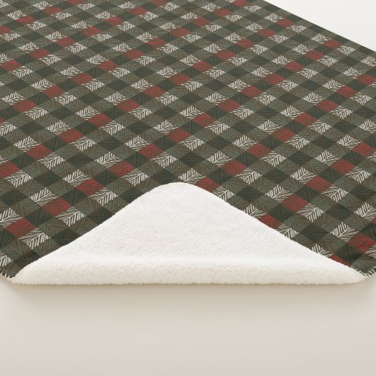 Pine Aiguille Plaid Sherpa Fleece Blanket (3/4)