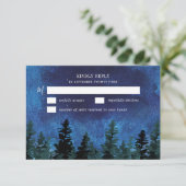 Pine Arbres Aquarelle Mariage rustique Cartes RSVP (Debout devant)