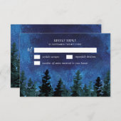 Pine Arbres Aquarelle Mariage rustique Cartes RSVP (Devant / Derrière)
