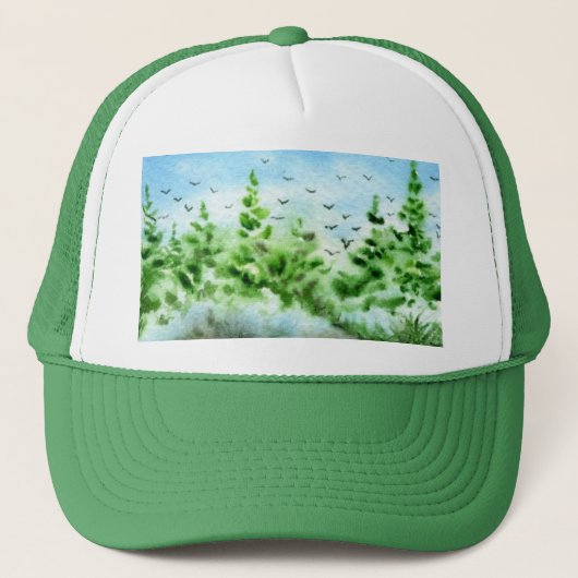 Pine arbres route de campagne paysage Casquette (Devant)