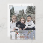 Pine Berries Feestdagen Fotoaankondiging Briefkaart (Voorkant / Achterkant)