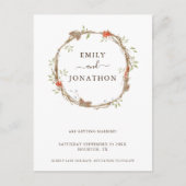 Pine Berries Kerstmis Bruiloft Save The Date Annou Aankondigingskaart (Voorkant)