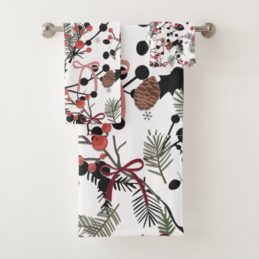 Pine & Berry Badkamer Handdoek Set (Insitu)
