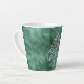 Pine Blauwgroen Green Silver Christmas Latte Mok (Linkerhoek)