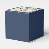 Pine Blue Winter Weddenschap Square Favor Box Bedankdoosjes (Voorkant Zijde)