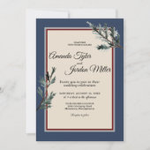 Pine Blue Winter Wedding Invitation (Devant)