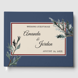 Pine Blue Winter Wedding Livre d'or