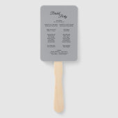 Pine Blue Winter Wedding Programme Hand Fan Handwaaier (Achterkant)