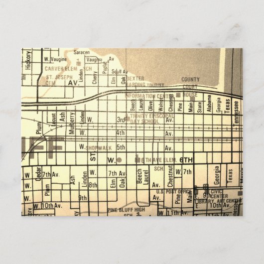 Pine Bluff, AR Carte Vintage (Devant)