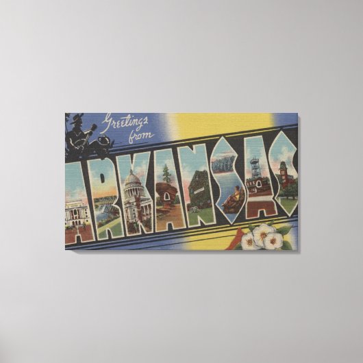Pine Bluff, Arkansas - Large Letter Scenes Canvas Afdruk (Voorkant)