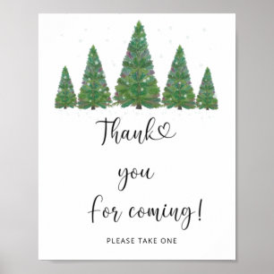 Pine bomen Bedankt voor je komst Poster