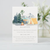 Pine Bossen Camping Mountain Weddenschap Informatiekaartje (Staand voorkant)