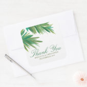 Pine Bossen Waterverf | Bruiloft dank u Vierkante Sticker (Envelop)