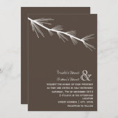 Pine Bough Brown Wedding Invitation Kaart (Voorkant / Achterkant)