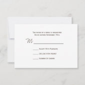Pine Bough Brown Wedding R.S.V.P. RSVP Kaartje (Achterkant)