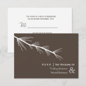 Pine Bough Brown Wedding R.S.V.P. RSVP Kaartje (Voorkant / Achterkant)