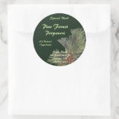 Pine Bough op Forest Green Ronde Sticker (Tas)