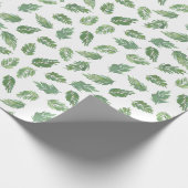 Pine Bough Waterverf Pattern Wrapping Paper Cadeaupapier (Hoek)