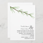 Pine Bough Wedding Invitation Kaart (Voorkant / Achterkant)