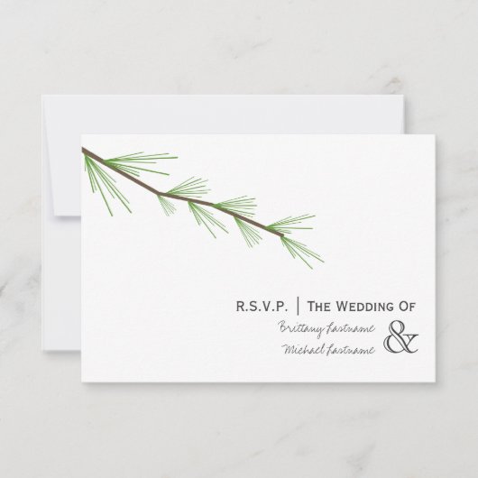 Pine Bough Wedding R.S.V.P. RSVP Kaartje (Voorkant)